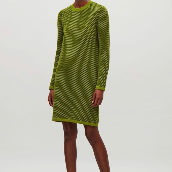 COS Dresses & Skirts - COS Textured Raised Knit Honeycomb Pull Over Relaxed Sweater Dress Tunic L